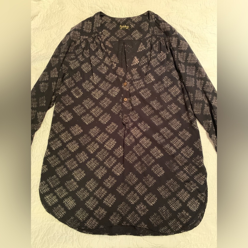 Symbology hand printed tunic